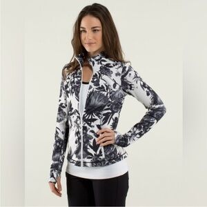 Lululemon Athletica Black and White Floral Jacket